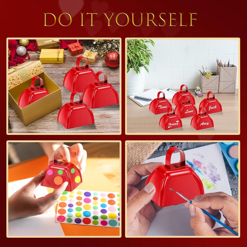 cssopenss 20 Pcs Metal Cowbell 3 Inch Noisemaker Cheering Bell Red Cow Bells for Sporting Events, Football Games,Weddings and Celebrations - Image 4